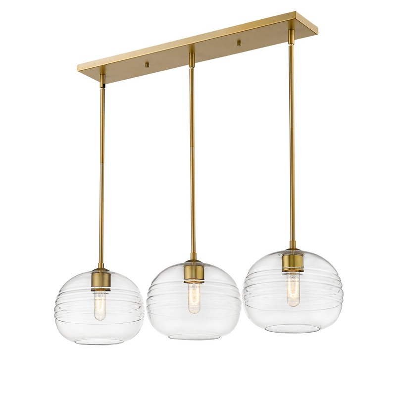 Z-Lite 486P10-3L-OBR Harmony Three Light Island Pendant, Olde Brass