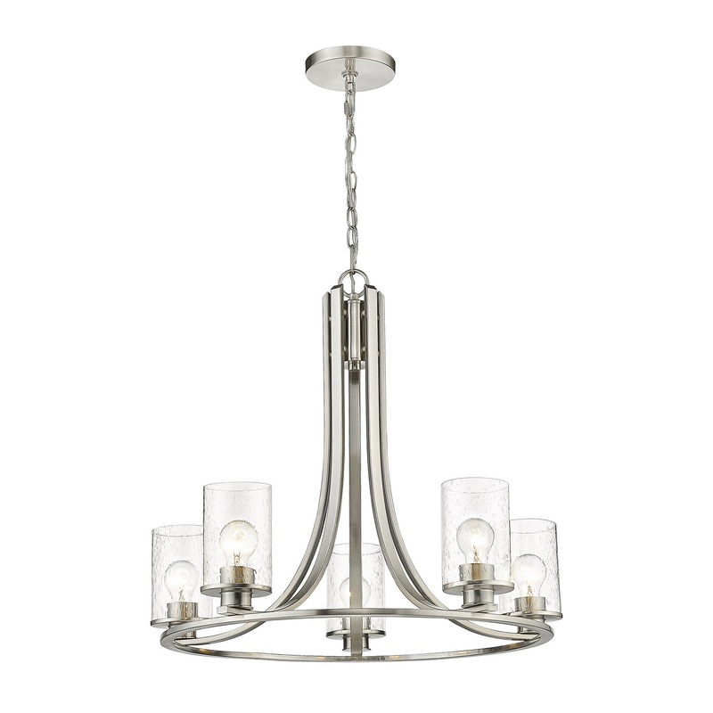 Z-Lite 492-5BN Beckett Five Light Chandelier, Brushed Nickel