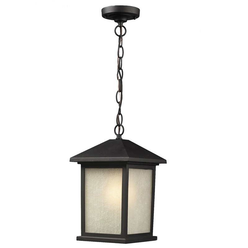 Z-Lite 507CHM-BK Holbrook One Light Outdoor Chain Mount Ceiling Fixture, Black