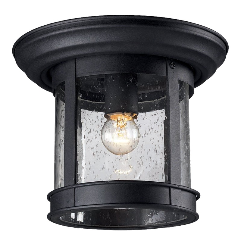 Z-Lite 515F-BK Outdoor Flush Mount One Light Outdoor Flush Mount, Black