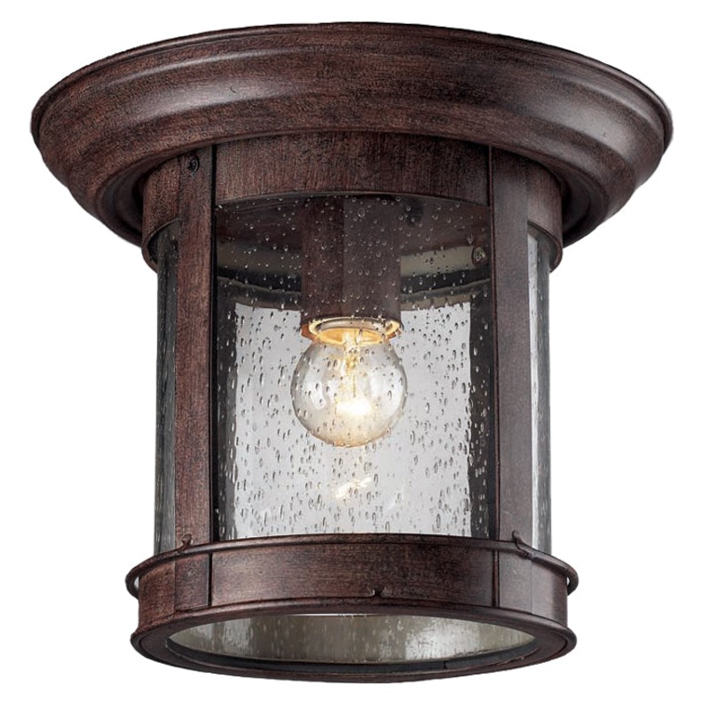 Z-Lite 515F-WB Outdoor Flush Mount One Light Outdoor Flush Mount, Weathered Bronze