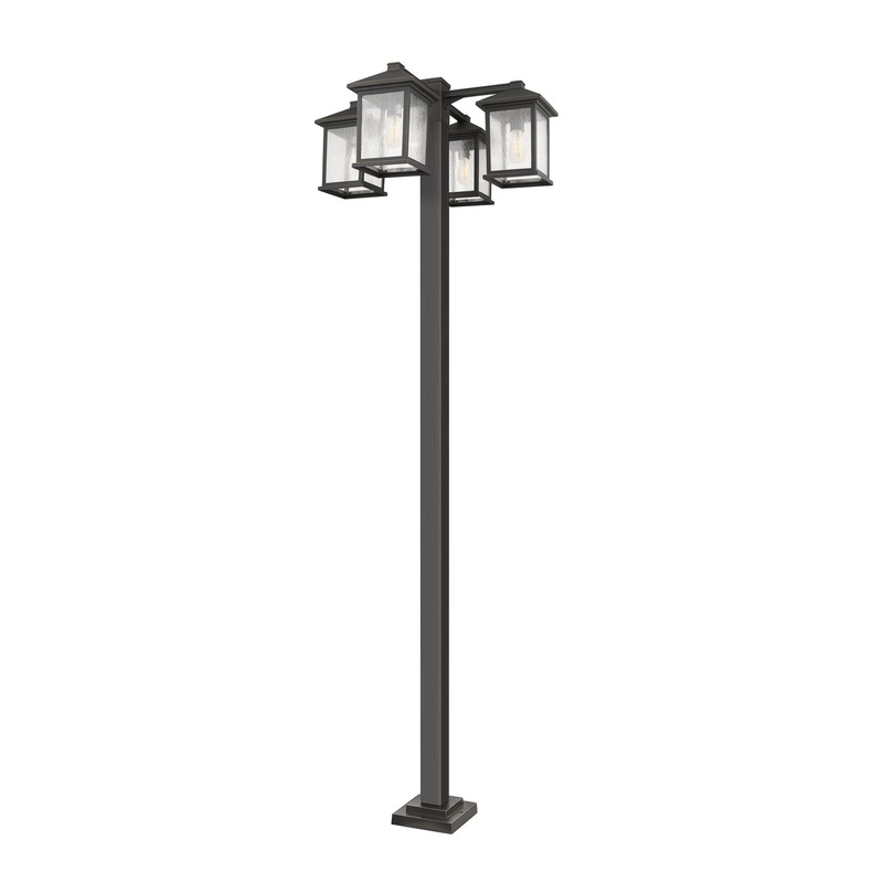 Z-Lite 531-4-536P-ORB Portland Four Light Outdoor Post Mount, Oil Rubbed Bronze