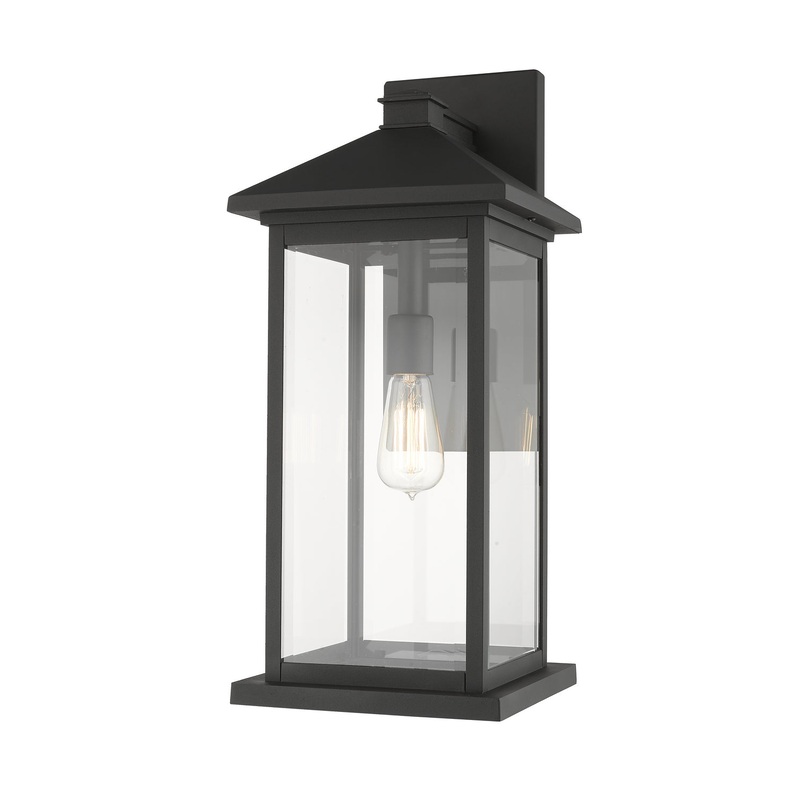 Z-Lite 531BXL-BK Portland One Light Outdoor Wall Sconce, Black