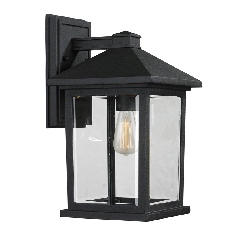 Z-Lite 531M-BK Portland One Light Outdoor Wall Sconce, Black