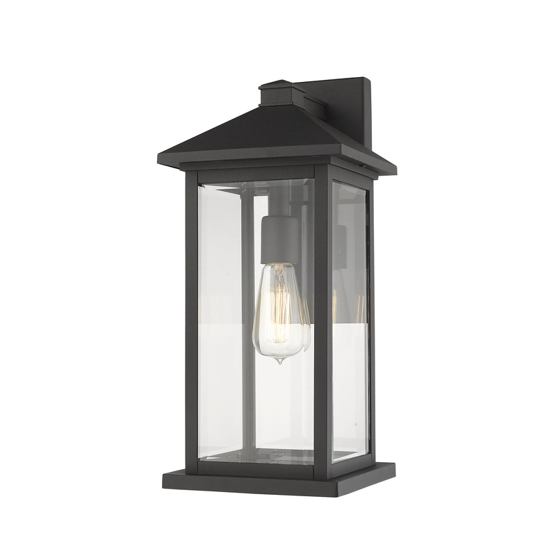 Z-Lite 531MXL-BK Portland One Light Outdoor Wall Sconce, Black