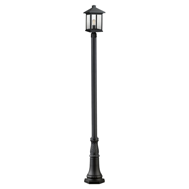 Z-Lite 531PHBR-518P-BK Portland One Light Outdoor Post Mount, Black