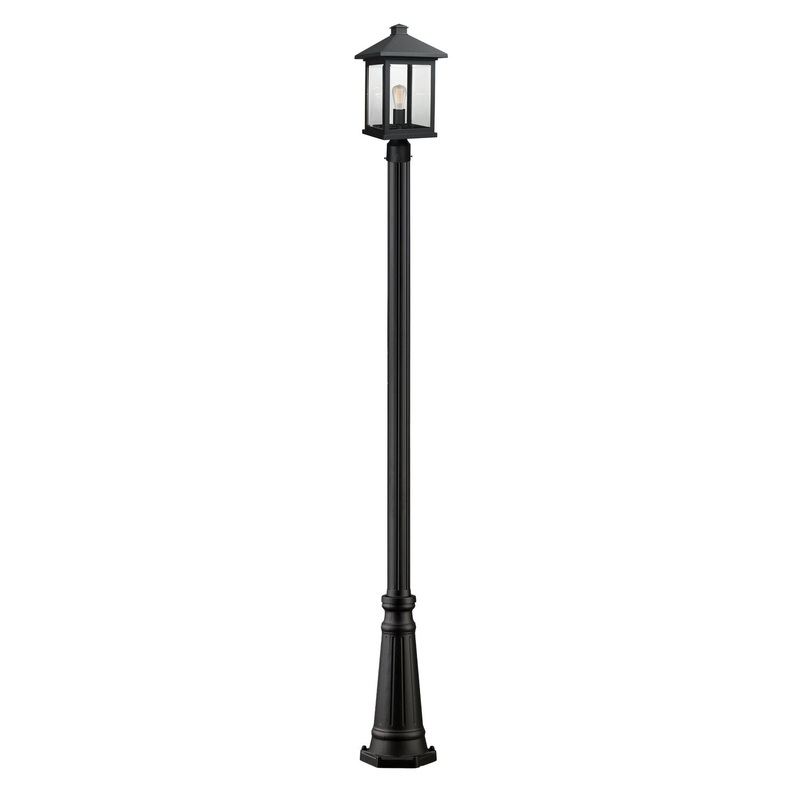 Z-Lite 531PHBR-519P-BK Portland One Light Outdoor Post Mount, Black