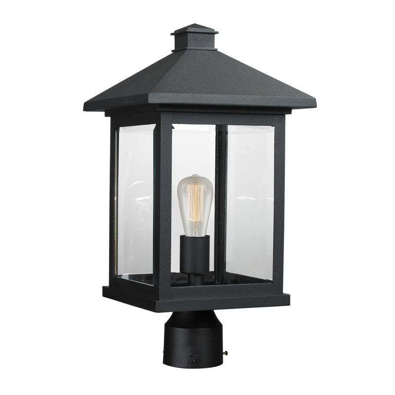 Z-Lite 531PHBR-BK Portland One Light Outdoor Post Mount, Black