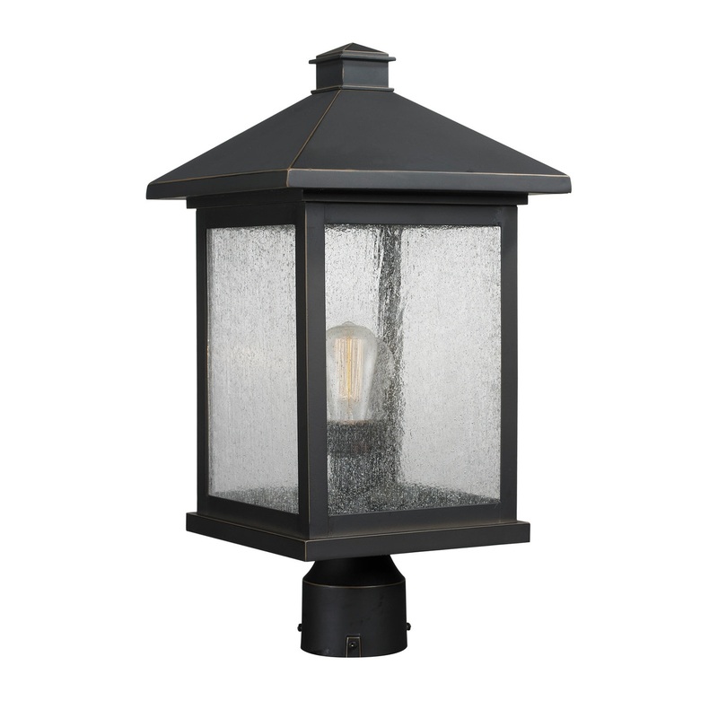 Z-Lite 531PHBR-ORB Portland One Light Outdoor Post Mount, Oil Rubbed Bronze
