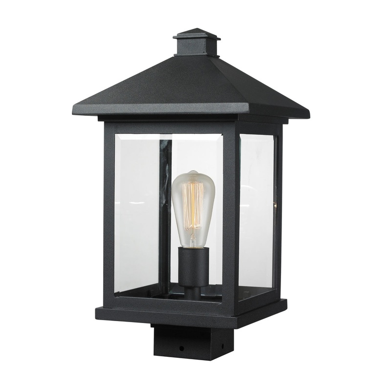 Z-Lite 531PHBS-BK Portland One Light Outdoor Post Mount, Black