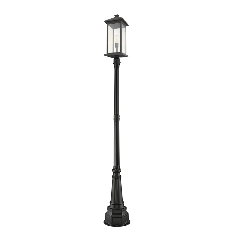 Z-Lite 531PHBXLR-564P-BK Portland One Light Outdoor Post Mount, Black