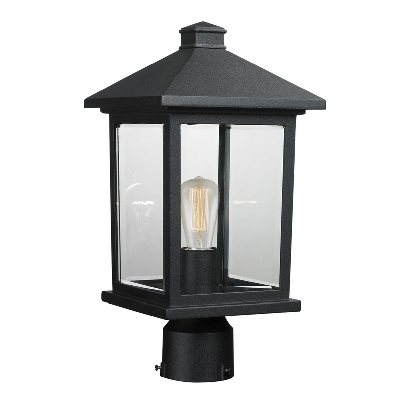 Z-Lite 531PHMR-BK Portland One Light Outdoor Post Mount, Black