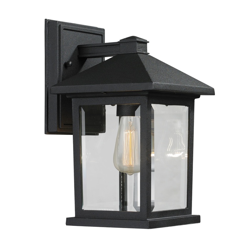 Z-Lite 531S-BK Portland One Light Outdoor Wall Sconce, Black