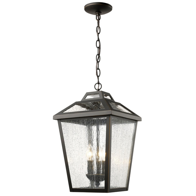 Z-Lite 539CHB-ORB Bayland Three Light Outdoor Chain Mount Ceiling Fixture, Oil Rubbed Bronze