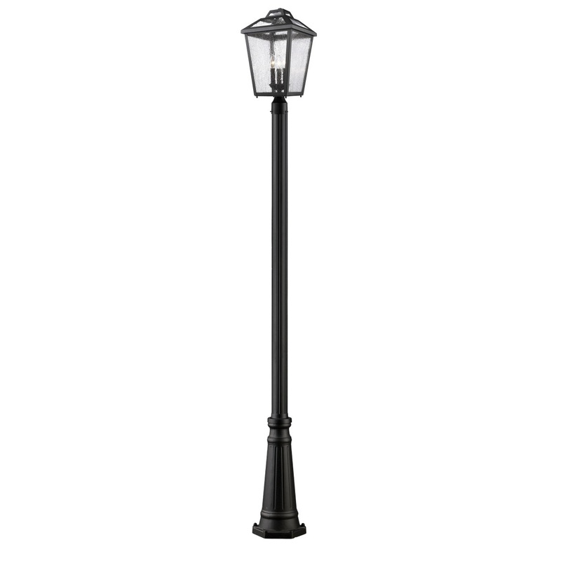 Z-Lite 539PHBR-519P-BK Bayland Three Light Outdoor Post Mount, Black