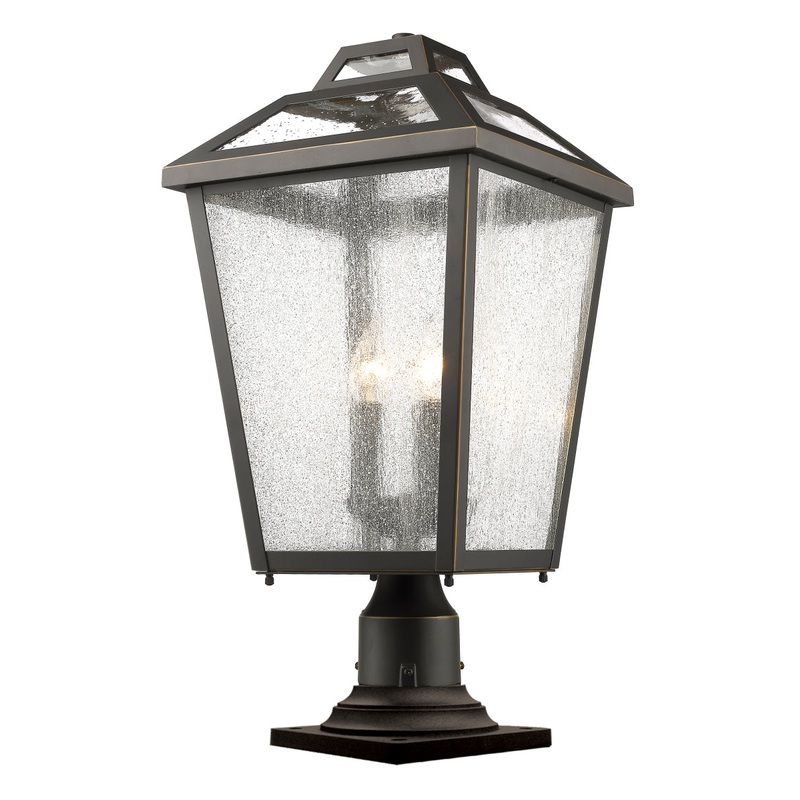 Z-Lite 539PHBR-533PM-ORB Bayland Three Light Outdoor Pier Mount, Oil Rubbed Bronze
