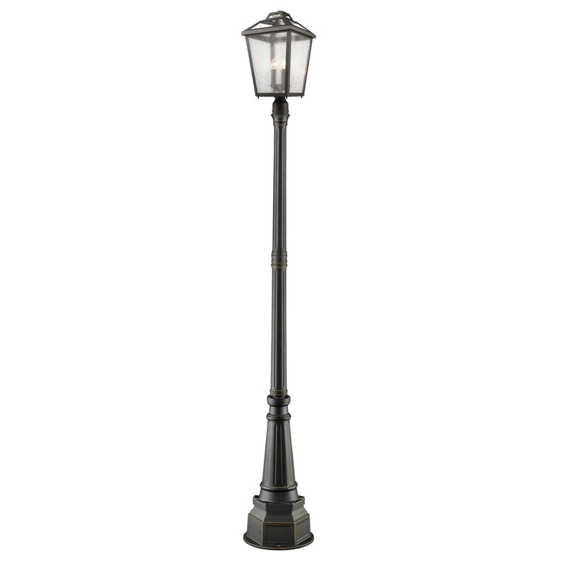 Z-Lite 539PHBR-564P-ORB Bayland Three Light Outdoor Post Mount, Oil Rubbed Bronze