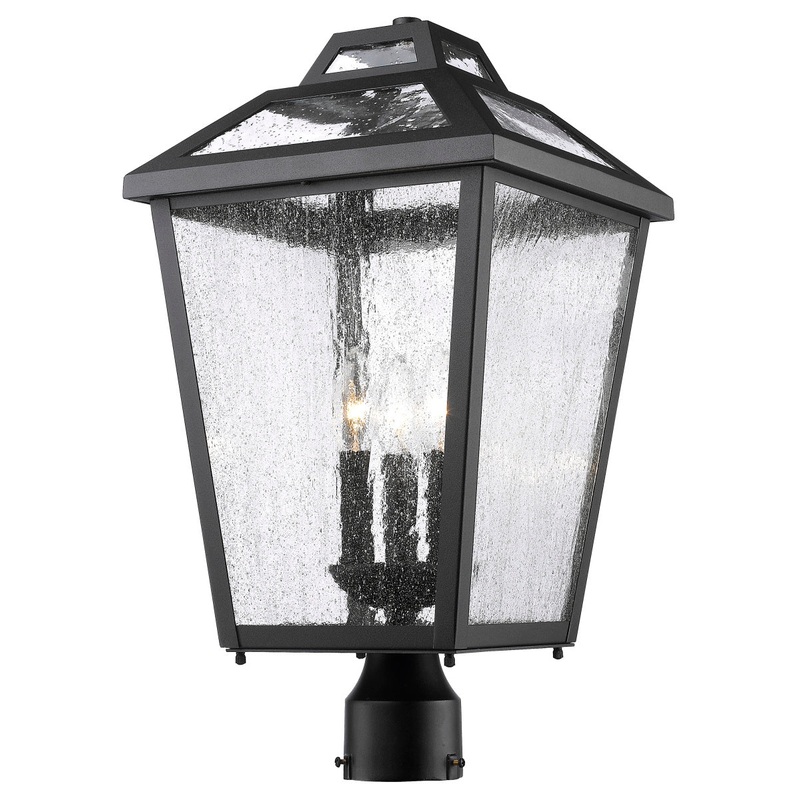 Z-Lite 539PHBR-BK Bayland Three Light Outdoor Post Mount, Black