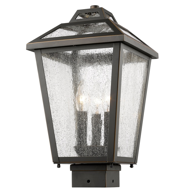 Z-Lite 539PHMS-ORB Bayland Three Light Outdoor Post Mount, Oil Rubbed Bronze