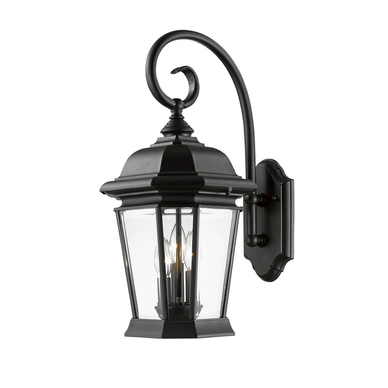 Z-Lite 541B-BK Melbourne Three Light Outdoor Wall Mount, Black
