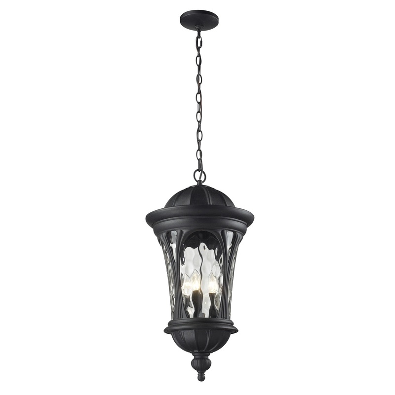 Z-Lite 543CHB-BK Doma Five Light Outdoor Chain Mount Ceiling Fixture, Black