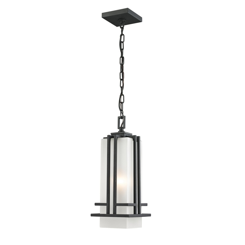Z-Lite 549CHM-BK Abbey One Light Outdoor Chain Light, Black