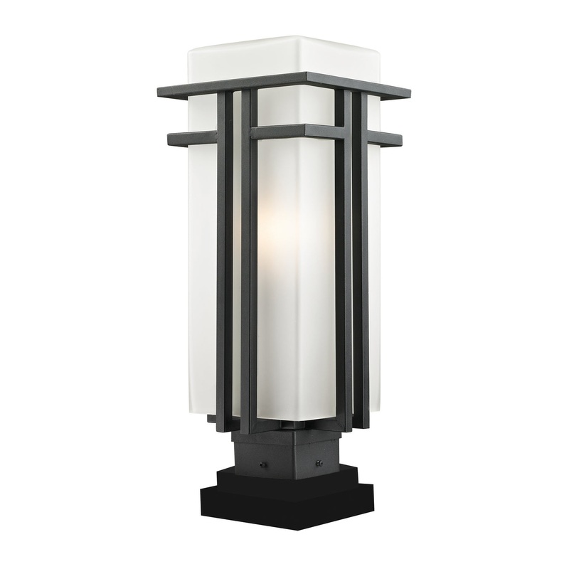 Z-Lite 549PHB-SQPM-BK Abbey One Light Outdoor Pier Mount, Black