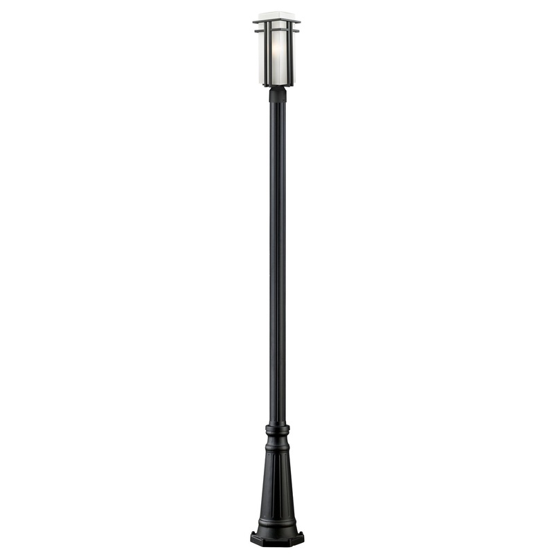 Z-Lite 549PHBR-519P-BK Abbey One Light Outdoor Post Mount, Black
