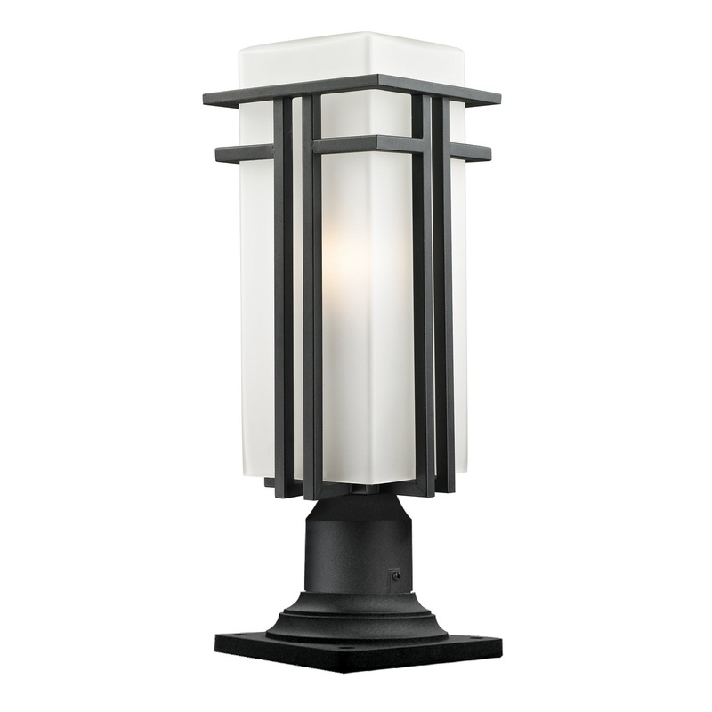 Z-Lite 549PHBR-533PM-BK Abbey One Light Outdoor Pier Mount, Black