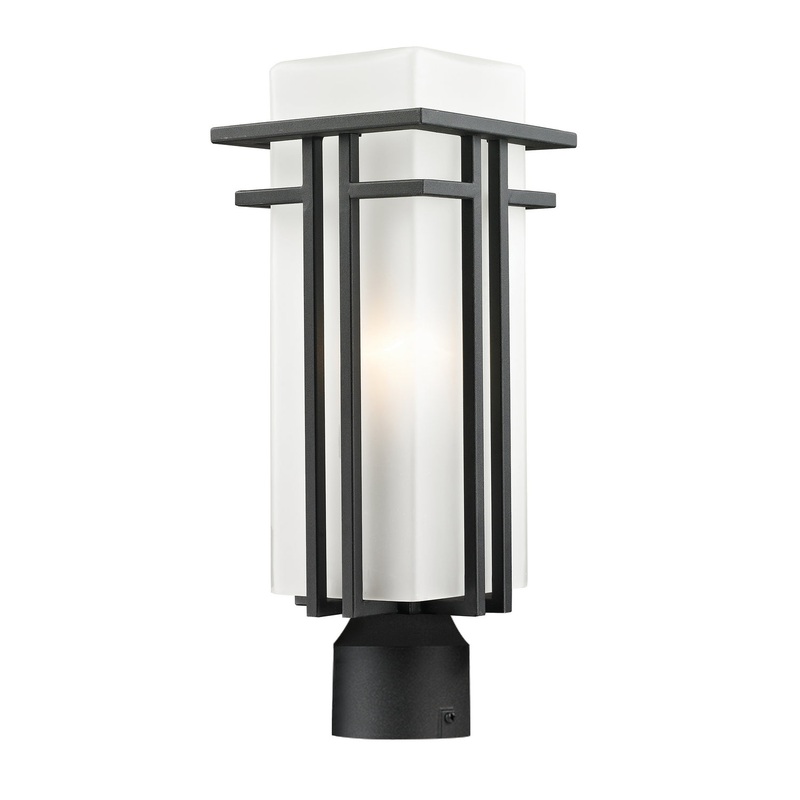 Z-Lite 549PHM-BK-R Abbey One Light Outdoor Post Mount, Black