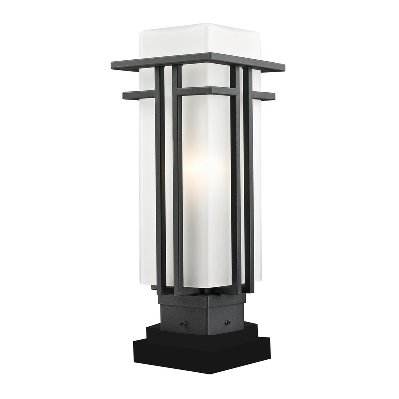 Z-Lite 549PHM-SQPM-BK Abbey One Light Outdoor Pier Mount, Black