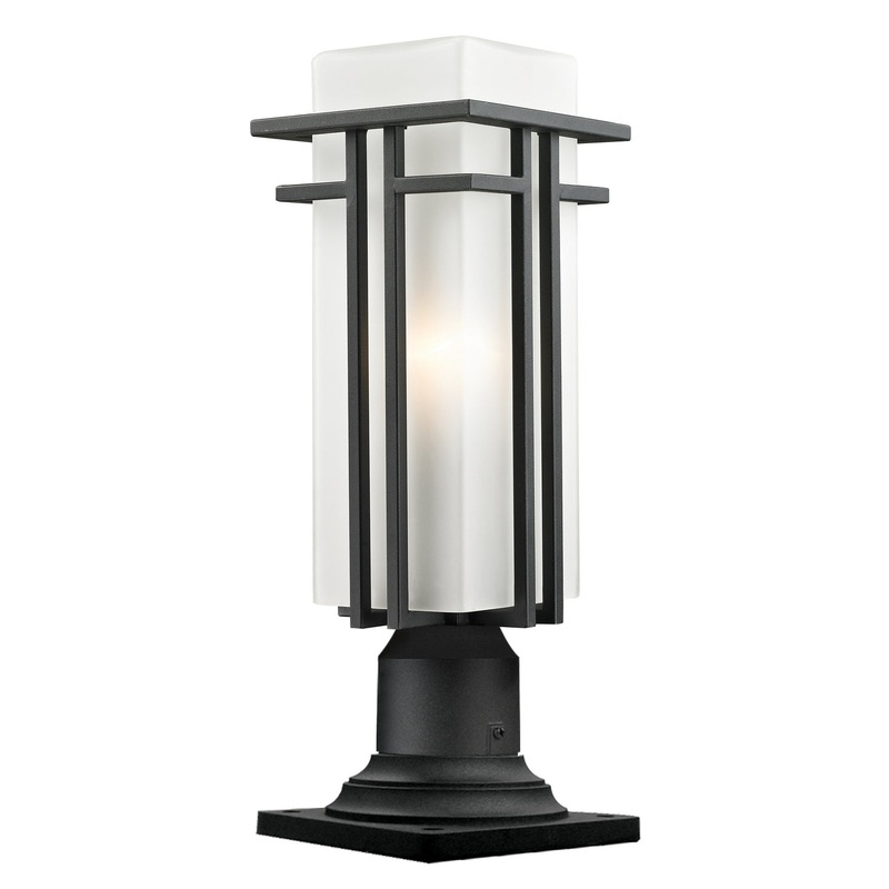 Z-Lite 549PHMR-533PM-BK Abbey One Light Outdoor Pier Mount, Black