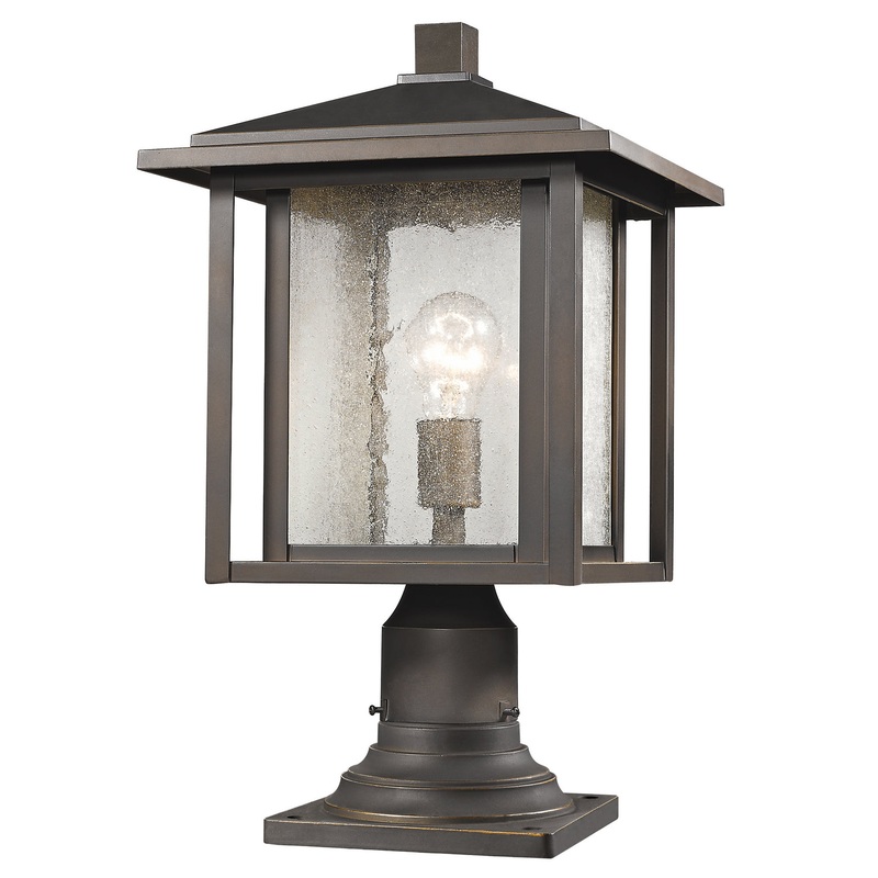 Z-Lite 554PHB-554PM-ORB Aspen One Light Outdoor Pier Mount, Oil Rubbed Bronze