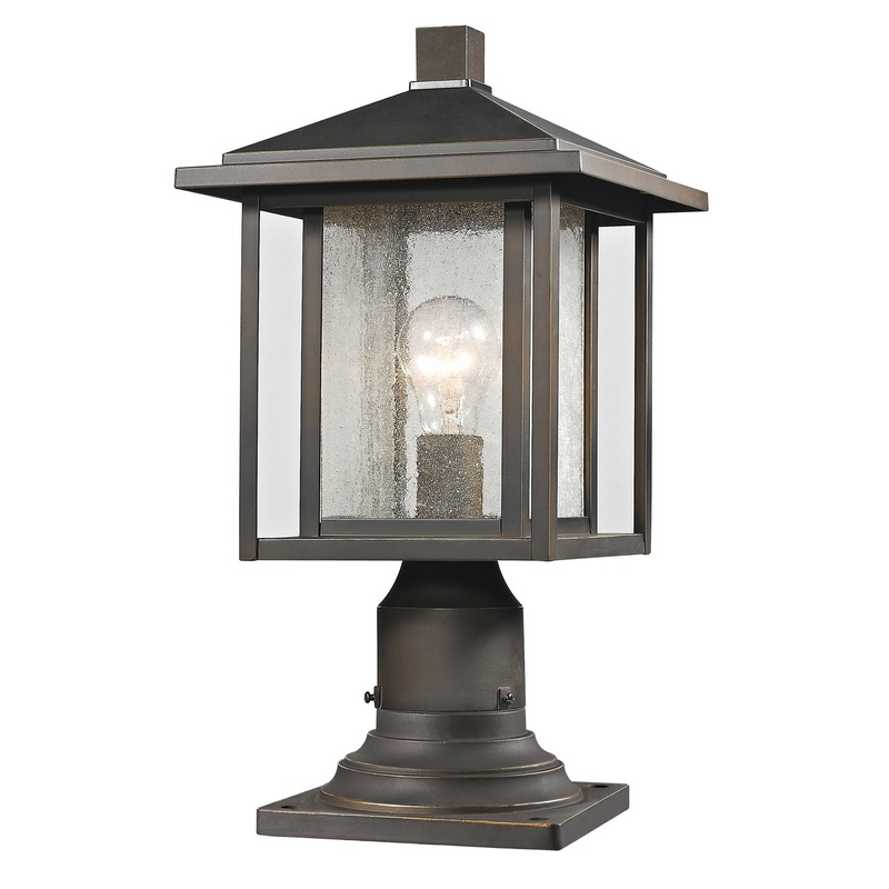 Z-Lite 554PHM-554PM-ORB Aspen One Light Outdoor Pier Mount, Oil Rubbed Bronze
