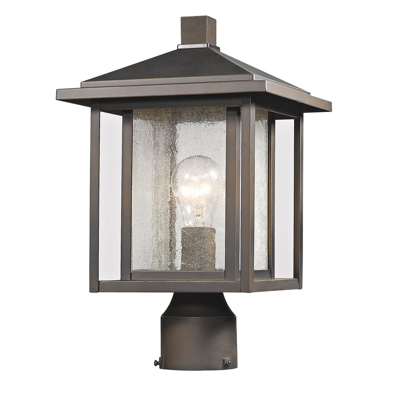 Z-Lite 554PHM-ORB Aspen One Light Outdoor Post Mount, Oil Rubbed Bronze