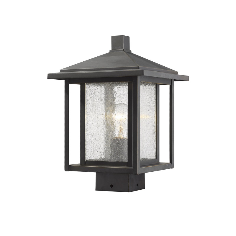 Z-Lite 554PHMS-ORB Aspen One Light Outdoor Post Mount, Oil Rubbed Bronze