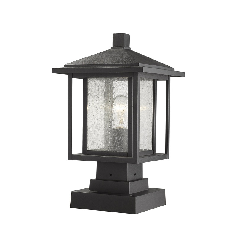 Z-Lite 554PHMS-SQPM-BK Aspen One Light Outdoor Pier Mount, Black