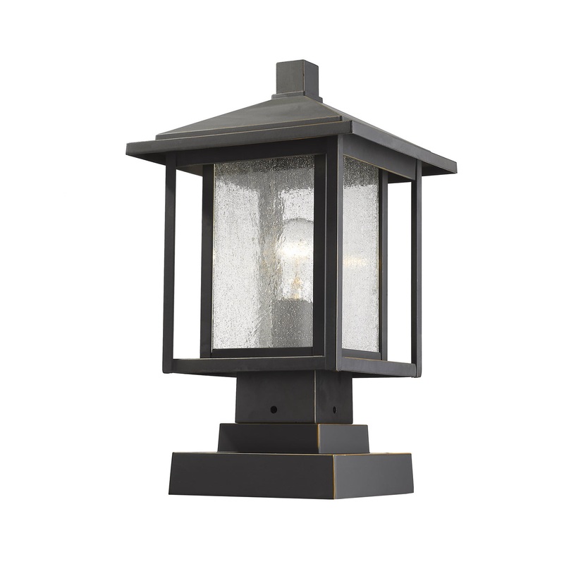 Z-Lite 554PHMS-SQPM-ORB Aspen One Light Outdoor Pier Mount, Oil Rubbed Bronze