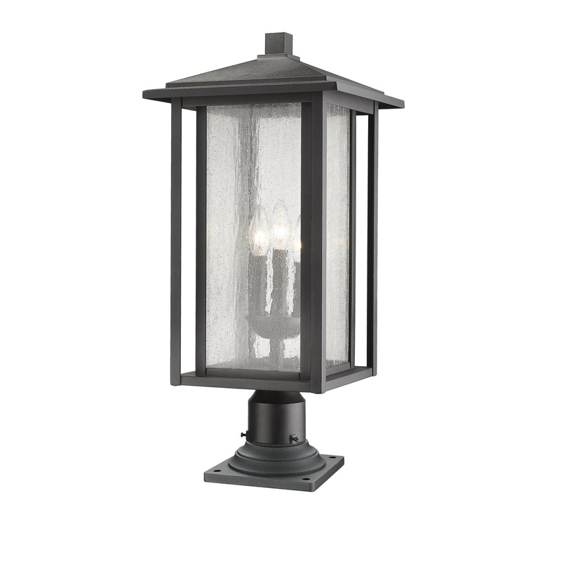 Z-Lite 554PHXLR-533PM-BK Aspen Three Light Outdoor Pier Mount, Black