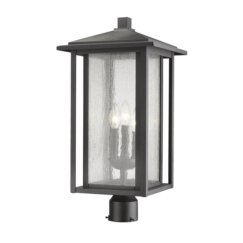 Z-Lite 554PHXLR-BK Aspen Three Light Outdoor Post Mount, Black