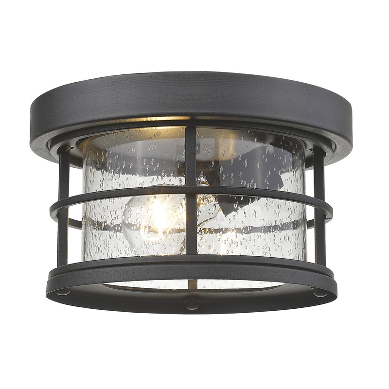 Z-Lite 555F-BK Exterior Additions One Light Outdoor Flush Mount, Black