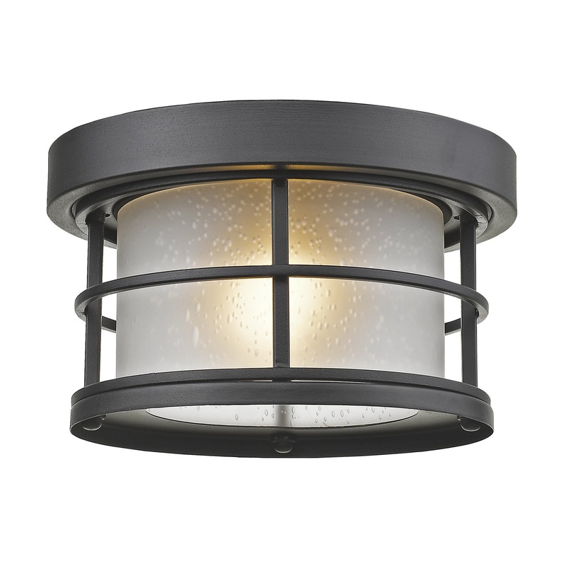 Z-Lite 556F-BK Exterior Additions One Light Outdoor Flush Mount, Black