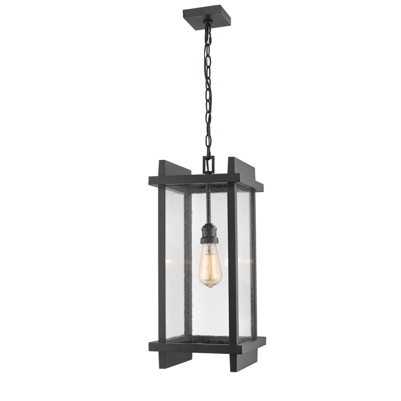 Z-Lite 565CHB-BK Fallow One Light Outdoor Chain Mount Ceiling Fixture, Black