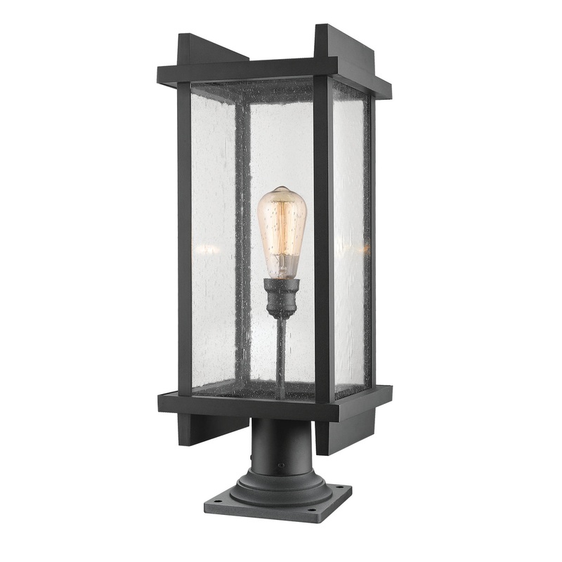 Z-Lite 565PHBR-533PM-BK Fallow One Light Outdoor Pier Mount, Black