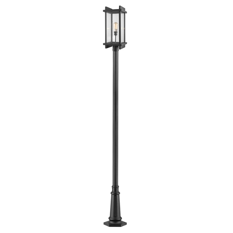 Z-Lite 565PHBR-557P-BK Fallow One Light Outdoor Post Mount, Black