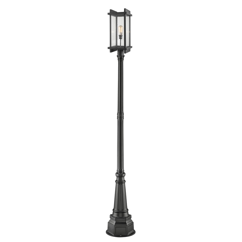 Z-Lite 565PHBR-564P-BK Fallow One Light Outdoor Post Mount, Black
