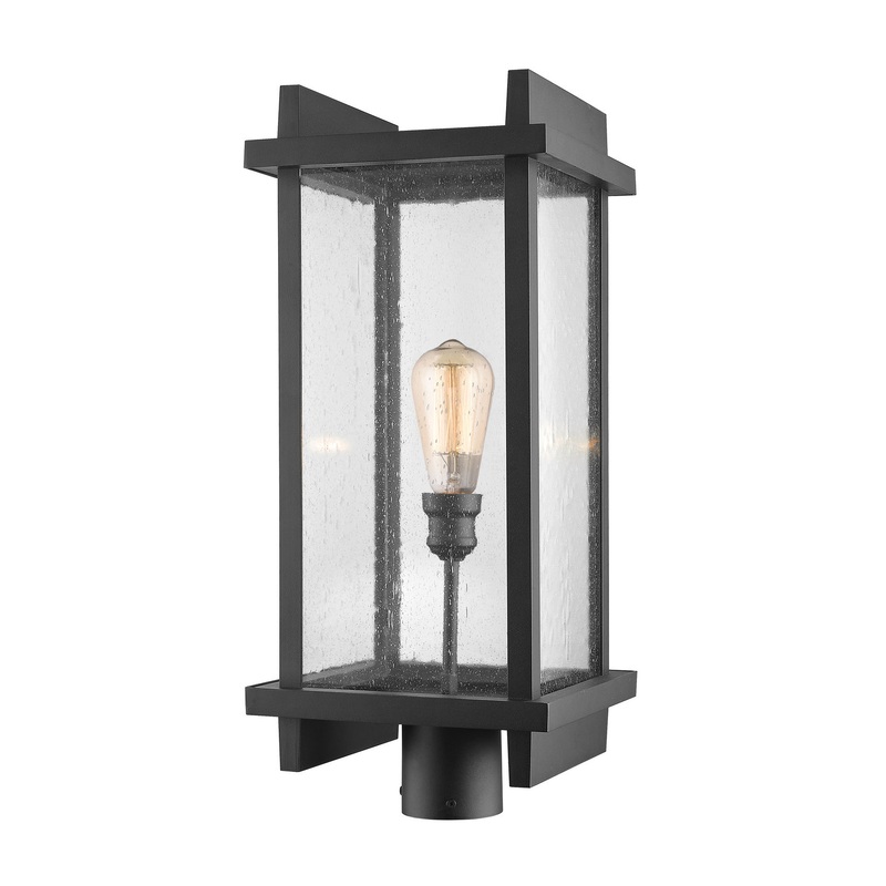 Z-Lite 565PHBR-BK Fallow One Light Outdoor Post Mount, Black