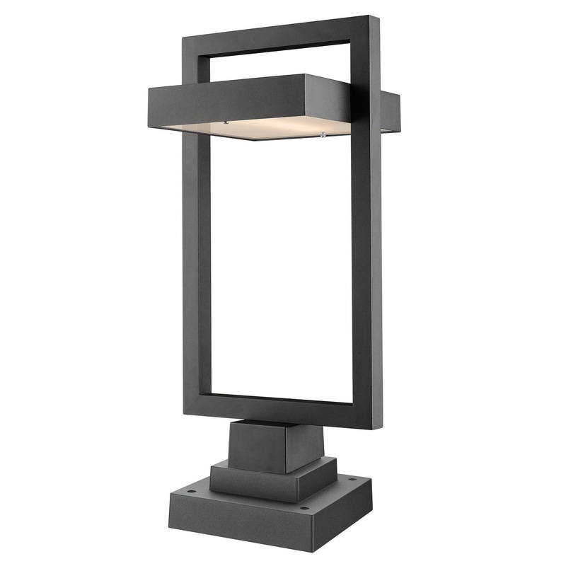 Z-Lite 566PHBS-SQPM-BK-LED Luttrel LED Outdoor Pier Mount, Black