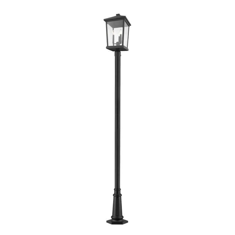 Z-Lite 568PHXLR-557P-BK Beacon Three Light Outdoor Post Mount, Black