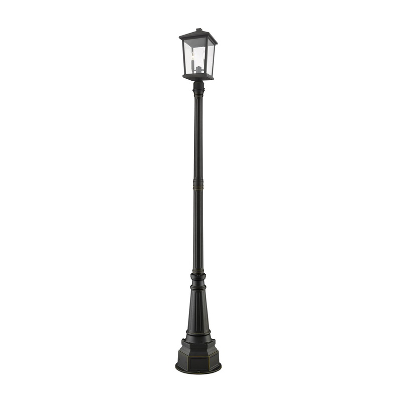 Z-Lite 568PHXLR-564P-ORB Beacon Three Light Outdoor Post Mount, Oil Rubbed Bronze